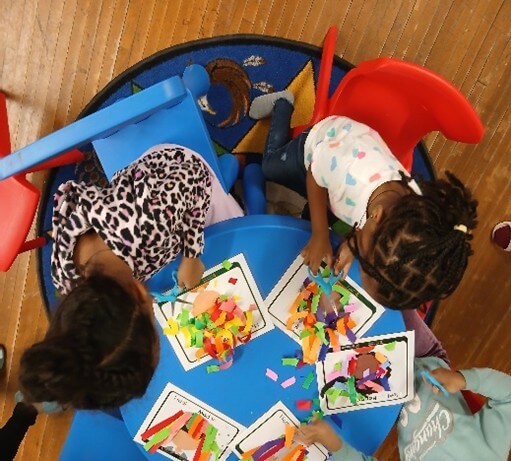 Two children playing in family place