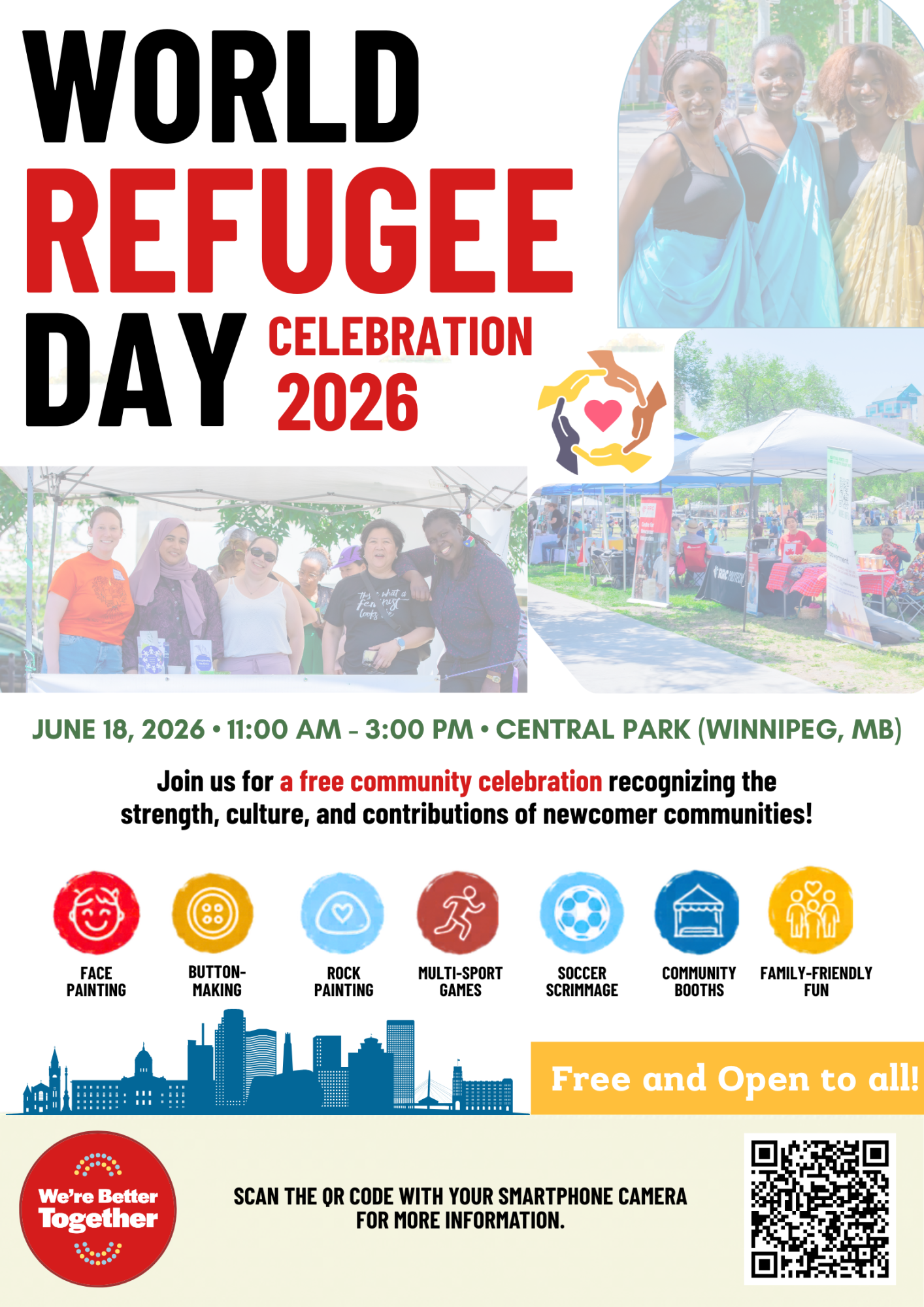 World refugee day poster with event of the details
